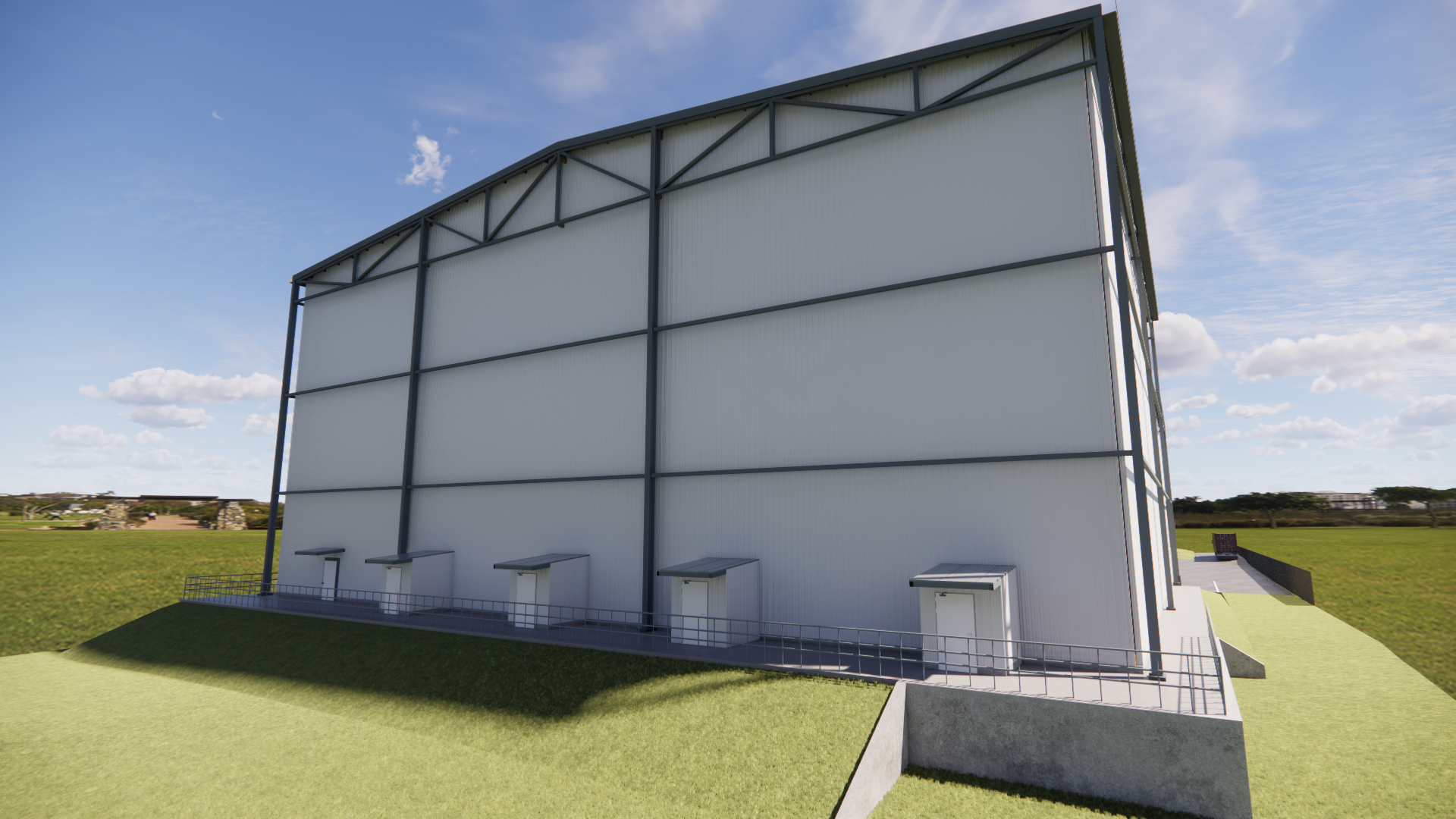 Vista trasera del complejo de cámaras